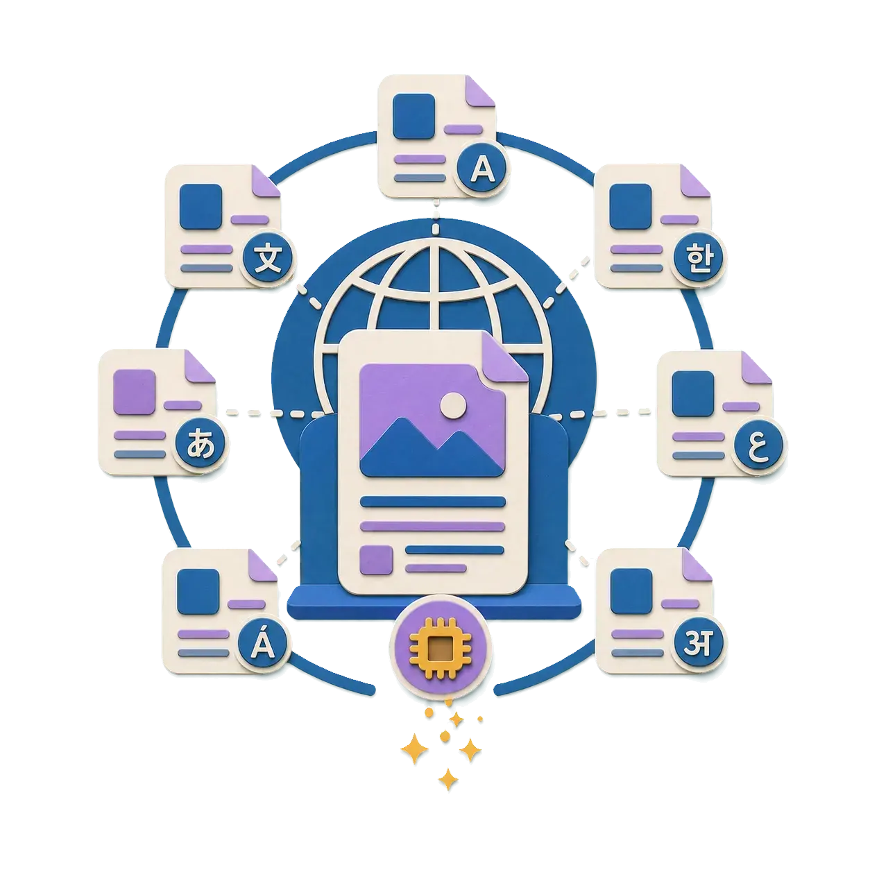 Paper-cut blog article expanding across many languages into a long-tail global discovery channel